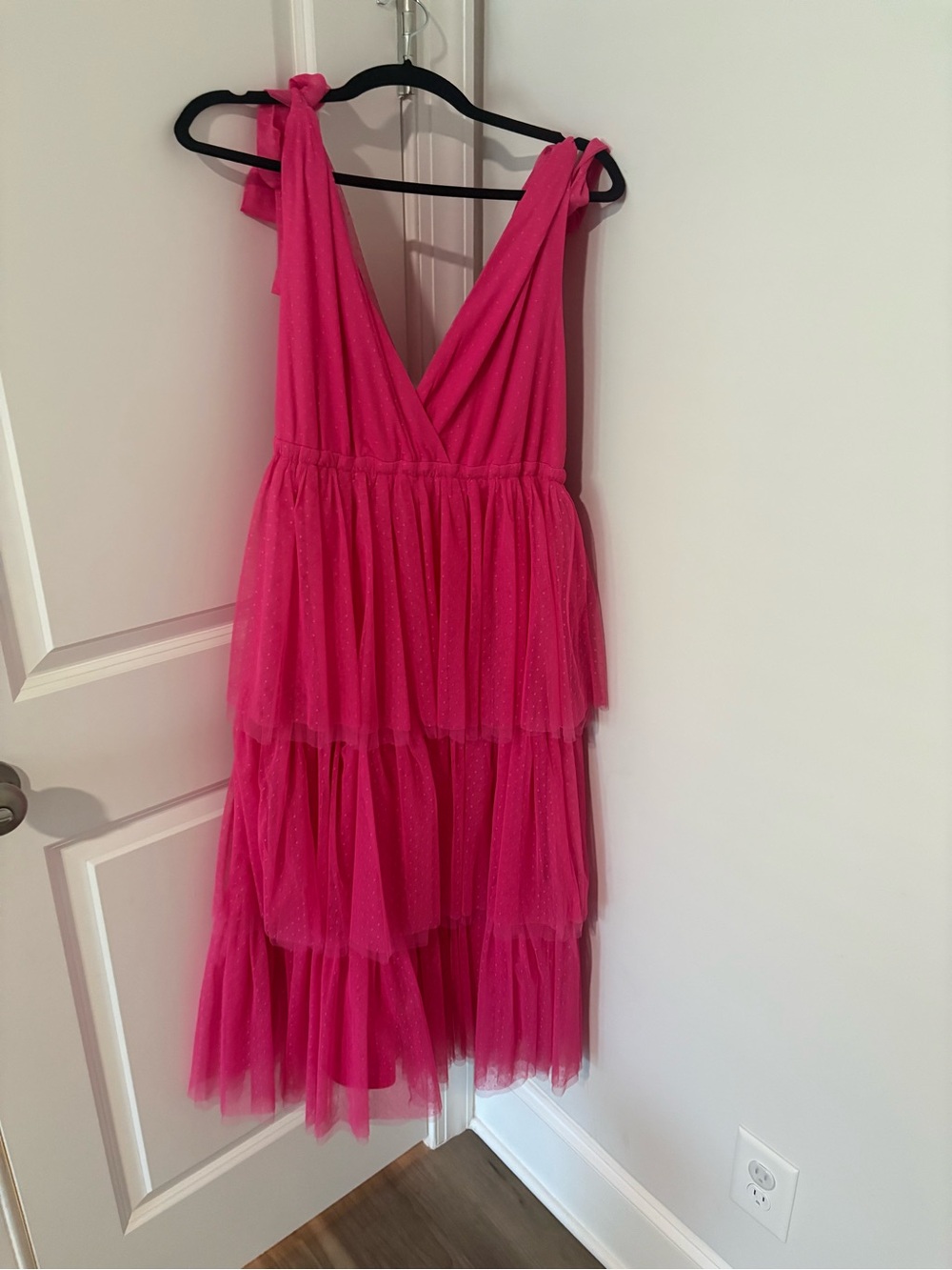 Baltic Born Hot Pink Tiered Tulle Dress size large